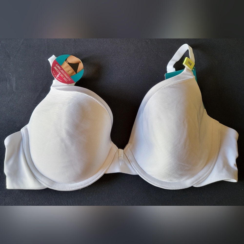 NWT Vanity Fair Womens White Illumination Full Coverage Bra Size 36B